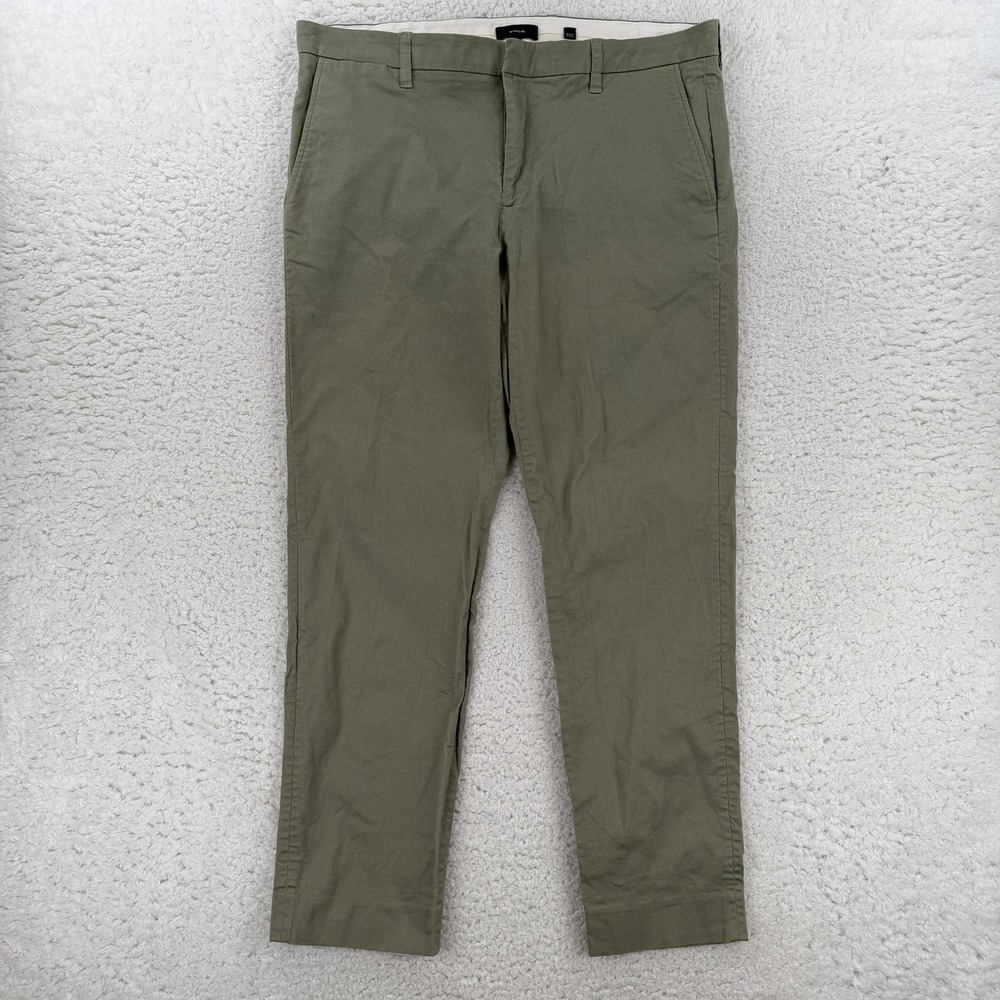 Vince Griffith Slim Fit Chino Pants Mens 38x31 Green Stretch M8153-2540